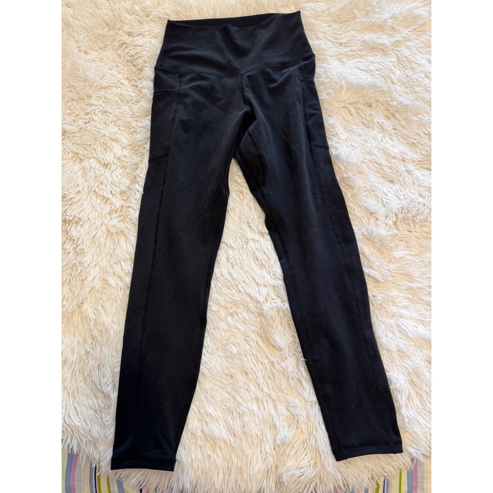 Sunzel Womens High Waisted Leggings Black Side Pockets Athletic Yoga Pants Small